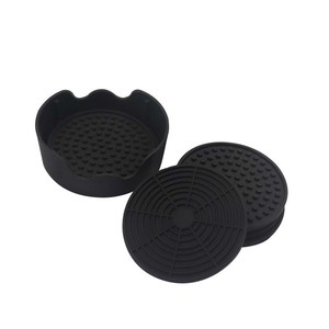 6er-Set Outdoor-Untersetzer, verdickte, rutschfeste, antihaftbeschichtete Untersetzer aus flexiblem Silikon mit Ablagefach - Product Image 3