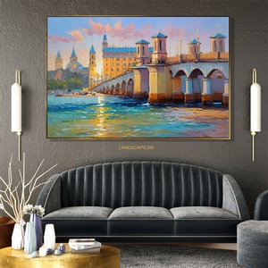 Pur peint à la main salon canapé Decorhandmade paysage contemporain hôtel Art travail mur Art toile <span class=keywords><strong>peinture</strong></span> - Product Image 2