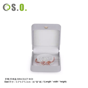 Fashion Gray Pu Jewelry <b>Box</b> Velvet Lined For <b>Valentines</b> Day Jewelry <b>Gift</b> With Multi-color Choices - Product Image 2