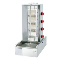 Céramique durable pour la préparation de la viande de kebab, machine à shawarma professionnelle commerciale à quatre brûleurs, barbecue rotatif automatique