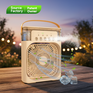 ODM Portable Air Cooling Fan 3 in 1 with Spray 7 Color Light - USB <b>Mini</b> <b>Desk</b> Air Cooler with 3 Speed Settings, 600ML Water Tank - Product Image 1