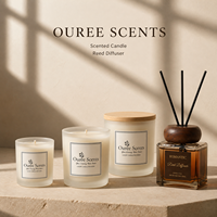 Bougie parfumée moderne de luxe en cire de soja faite à la main avec gobelet en verre électroplaqué perlé, parfum personnalisé, cadeau pour les commandes en gros