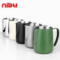 NIBU Latte Art Steam untuk Pemula, Jug Susu Pembuat Busa Kopi Espresso Italia, Pitcher Susu
