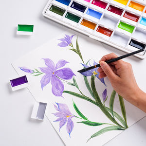 Ensemble de peinture <span class=keywords><strong>aquarelle</strong></span> professionnelle de 24 couleurs, logo personnalisé, marque privée, usine Fontainebleau - Product Image 4