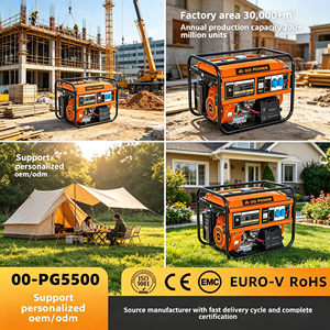 Générateur d'essence portable domestique 075 kW 5/6/7 kW 220 V à démarrage manuel Modèle 00-PG5500 pour usage extérieur et vente ambulante - Product Image 4