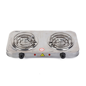 Cuisinière électrique double brûleur en acier inoxydable 2000W avec <span class=keywords><strong>2</strong></span> voyants lumineux indépendants – Vente en gros - Product Image 1