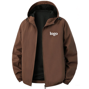 Veste en nylon écologique avec logo personnalisé |   Vêtement d'extérieur coupe-vent à capuche |   Veste légère unisexe style Gorpcore à col montant et fermeture éclair - Product Image 1