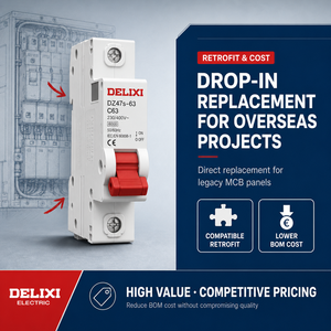 Disjoncteur miniature DELIXI Courbes B <span class=keywords><strong>C</strong></span> <span class=keywords><strong>D</strong></span> 1P 2P 3P 4P MCB 230V Rail DIN Certifié CE Interrupteur de distribution électrique principal - Product Image 2