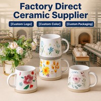 Mug Terlaris Motif Bunga Cantik Mug Keramik Kreatif Mug Kopi Keramik Tahan Suhu Tinggi dan Tahan Lama