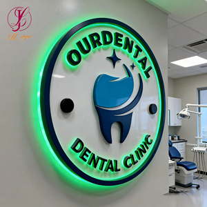 Insegna Luminosa Circolare Personalizzata 3D a LED, Logo Aziendale Retroilluminato per Pubblicità Clinica e Decorazione Murale - Product Image 1