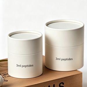 Luxury Kraft Round Paper Cylinder Tube Box Custom White Tube Packaging <b>Container</b> For Cosmetic Jar <b>Perfume</b> Essential Oil Bottle - Product Image 1