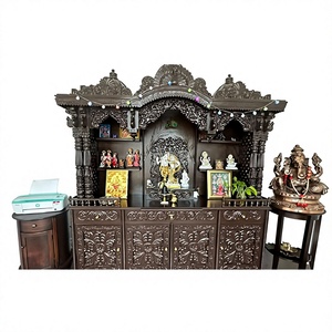 Élégant mandir en bois de teck sculpté à la main de grande taille traditionnel de meilleure qualité personnalisé Temple Home Abordable Mandir Fournisseur USA - Product Image 1