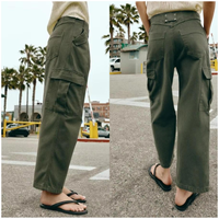 Pantalon cargo ample et respirant pour femme, style vintage rétro, coupe décontractée, avec poches, jambe large, idéal pour l'été – Personnalisation OEM
