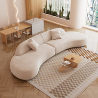 Canapé-lit de luxe tendance style peau de mouton : Ensemble de canapés rembourrés design pour salons d'hôtels et d'appartements