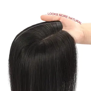 महिलाओं के टॉपर्स के लिए हेयर मोनो बेस टौपी में 100% वास्तविक मानव बाल क्यूटिकल संरेखित क्लिप