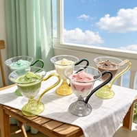 Tasse à dessert en verre transparent coloré style INS, mug de service domestique irisé ambre, vaisselle hautement esthétique