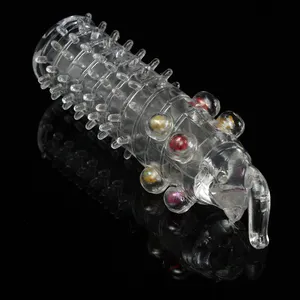Testa di elefante a forma di forma di pene da uomo estensione riutilizzabile magica lavabile in silicone preservativo drago per uomo - Product Image 1
