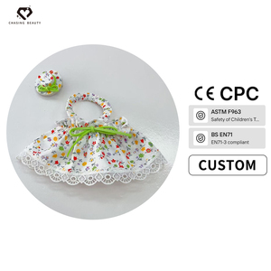 Set Cappello a Stella a Quadretti Blu-Verde Chasingbeauty, Bambola di Peluche con Ricamo in Pizzo, Gonna con Bretelle, Supporta <span class=keywords><strong>Disegni</strong></span> Personalizzati - Product Image 6