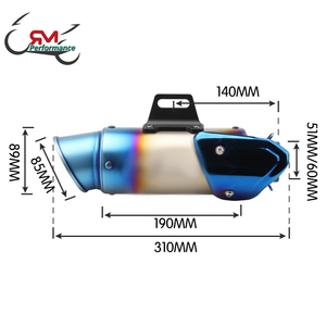 Silencieux d'échappement universel modifié, 51/60mm, pour moto, MSX 125, PCX 125, GSR 600, 502C, CBR1000, <span class=keywords><strong>ZX6R</strong></span>, R6, <span class=keywords><strong>zx6r</strong></span> - Product Image 2