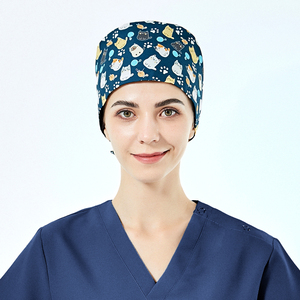Logo Custom Dental Hospital Women and Men Washable 100% Cotton Sweat-Absorbent Surgical Hats - Product Image 2