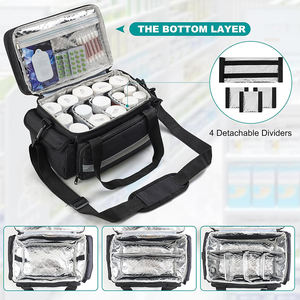 Organisateur de médicaments portable OEM d'usine avec séparateur réglable, trousse de premiers soins à double couche pour le rangement des pilules, santé à domicile, voyage - Product Image 4