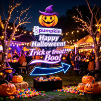 Panneau publicitaire vertical LED sans MOQ, enseigne personnalisée en acrylique, enseignes d'Halloween, enseigne lumineuse 3D pour événements professionnels et fêtes en extérieur