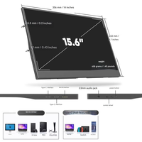 Moniteur portable ultra-fin 15,6 pouces pas cher, double écran LCD 1080P, panneau IPS, vente directe usine