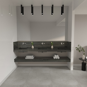 Ensemble de vanité de salle de bains ensemble de vanité de surface solide en acrylique intégral avec armoire de salle de bains en bois ensemble de lavabo de toilette salle de bains <span class=keywords><strong>wc</strong></span> - Product Image 4