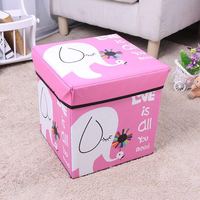 Taburete de almacenamiento de tela de dibujos animados para niños, organizador de juguetes multiusos, caja de almacenamiento de juguetes plegable para el hogar, contenedores con tapa