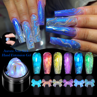 LILYCUTE Gel d'extension d'ongles couleur Aurora 7ml, marque privée, non collant, effet 3D, gel de modelage pour appliquer de la poudre à ongles