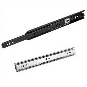 Glissières à billes en acier inoxydable 10-20 pouces, 3 sections, à extension complète, pour meubles de salon, fermeture amortie - Product Image 1