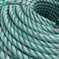Corde d'amarrage marine robuste en PP à 3 brins de 34 mm, corde en polypropylène haute résistance pour bateaux, ligne de quai flottante, corde pour filet de pêche