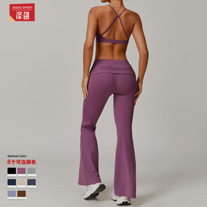 Leggings de yoga CCK8516, taille haute, coupe large et évasée, séchage rapide, design froncé aux fesses, pour femmes, vêtements de sport - Product Image 4
