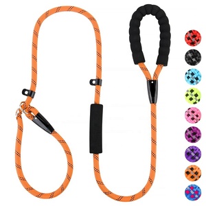 Guinzaglio cane di design con modello solido resistente corda intrecciata cane in Nylon riflettente al piombo con il traffico imbottito 2 maniglie - Product Image 1
