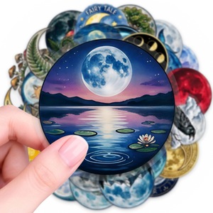 Nouveaux autocollants transparents en PET motif ciel étoilé et lune, magnifiques et non répétitifs, pour bagages et téléphones - Product Image 6