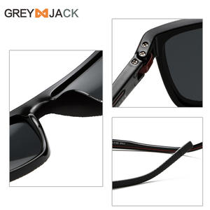 Lunettes de soleil Greyjack pour hommes, monture noire en PC, verres TAC, protection UV400, vision nocturne, anti-éblouissement, conduite, sport, pêche - Product Image 1