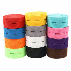 20mm 25mm trắng đen poliester <span class=keywords><strong>Webbing</strong></span> buttonhole điều chỉnh ban nhạc đàn hồi với lỗ - Product Image 4