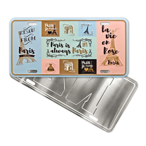 Placa de Matrícula de Aluminio Fundido a Presión con Diseño en Relieve de París, Francia, Recuerdo Turístico Personalizado de la Ciudad - Product Image 2