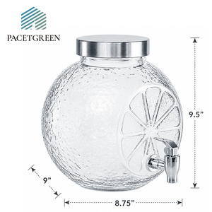 Dispensador de Bebidas de Vidrio con Relieve de Limón y Grifo - Gran Capacidad, Sin Plomo - Para Catering, Fiestas - Venta al Por Mayor Personalizada - Product Image 2