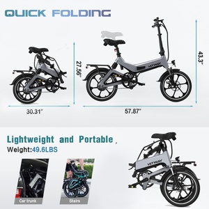 Vélo électrique pliable <span class=keywords><strong>HITWAY</strong></span> BK2 de haute qualité avec pneus pneumatiques certifié CE 250W pour l'UE - Product Image 6
