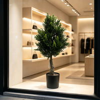 Cyprès Artificiel H65cm, Plante Verte Artificielle en Pot pour Décoration Maison, Bureau, Table, Balcon, Cour, Porche, Jardin, Entrée