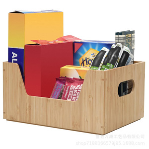 Caja de Almacenamiento de Bambú, Color Madera Natural, Diseño Sólido, Organizador de Escritorio para Sala de Estar - Product Image 4