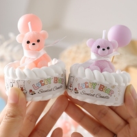 Lilin Aroma Kue Beruang Mini Mewah yang Dipersonalisasi untuk Perayaan Diwali, Paskah, Ramadhan - Buatan Tangan, Romantis, Tahan Lama