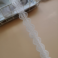 Dentelle brodée soluble dans l'eau en soie de lait, largeur 3,6 cm, noir et blanc, motif code-barres, accessoires de vêtement Lolita