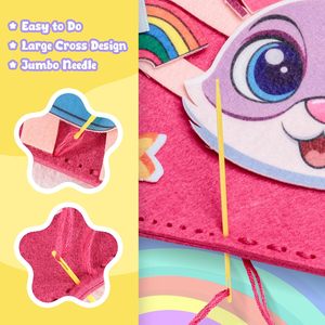 Kit di <span class=keywords><strong>Attività</strong></span> Educativo per Bambini con Unicorno Arcobaleno, Forniture per Artigianato Personalizzate, Borsa in Feltro Fai-da-Te - Product Image 5