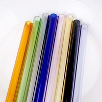 Meilleures ventes Paille en verre borosilicate réutilisable personnalisée pour le lait, le jus et les boissons