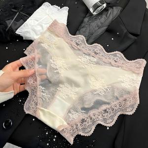 กางเกงในผ้าซาตินลูกไม้ผู้หญิงขายส่ง แต่งโบว์ เอวกลาง เซ็กซี่ ระบายอากาศได้ดี ชุดชั้นในหรูหรา รับผลิตแบบ OEM ODM - Product Image 6