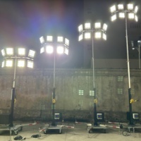 Tour d'éclairage mobile 3000W 2000W 1000W LED 180LM/W générateur diesel mât haut télescopique 6M 9M 12M tour d'éclairage de stade portable