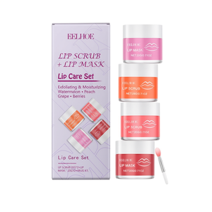 EELHOE Lip Scrub And Lip Mask Set 20G Exfoliating Moisturizing Watermelon Peach Grape Berries Care <b>Kit</b> - Product Image 2
