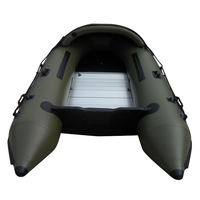 Bateau de pêche gonflable Reachsea en PVC léger, couleur vert olive, capacité personnalisée, longueur 12,5 pieds, pour la navigation